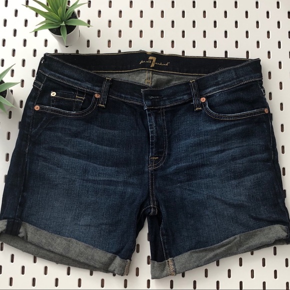 7 For All Mankind Pants - 7 For All Mankind Denim Cuffed Shorts 5"